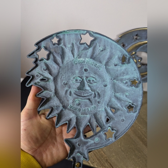 PartyLite Moon & Stars Metal Wall Sconces Celestial Sun & Moon Candle Holders - Picture 8 of 8